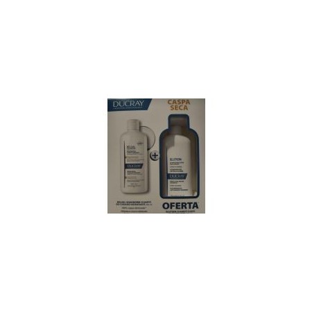 Ducray Caspa Seca Kelual Squanorm Champô Hidratante 400 ml + Elution Champô Suave Equilibrante 200 ml