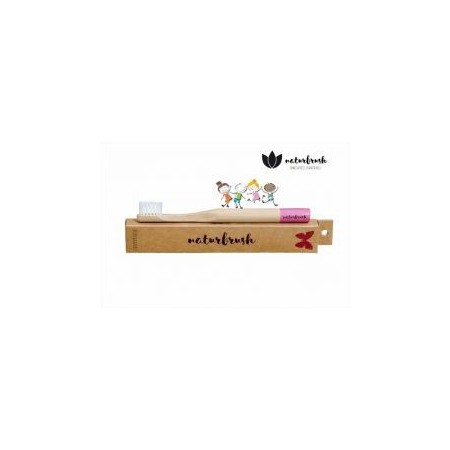 Escova dentes bambu Naturbrush Kids Rosa